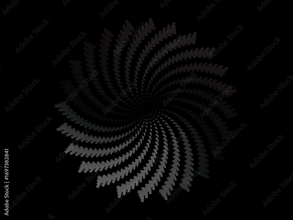 Poster abstract futuristic dark black background with circular wave design. realistic 3d wallpaper with mod