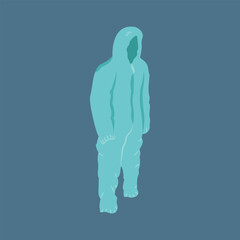 Hazmat Suit Protection Vector Illustration