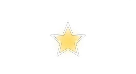 Obraz premium Yellow star icon on representing rating, favorite, and success