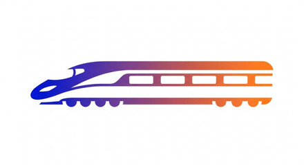 Fototapeta premium A modern high speed train icon, representing fast transportation and railway travel