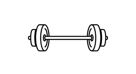 Fototapeta premium Simple line art illustration of barbell, a classic weightlifting equipment for strength training