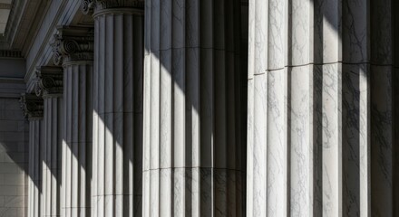 Architectural Columns with Light and Shadow - A Study in Contrast.