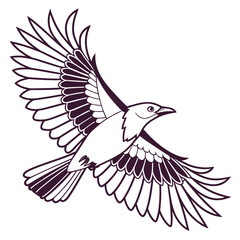 Minimalist Bird Flying 1