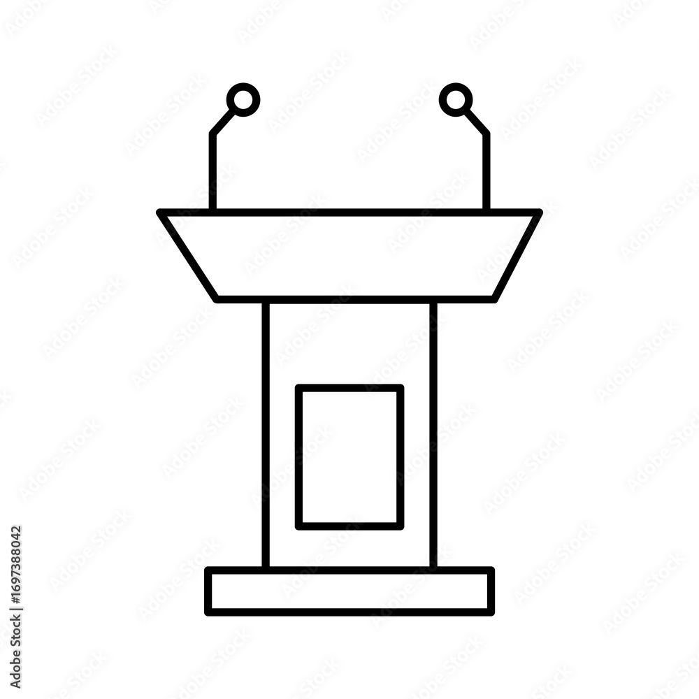 Poster lectern vector icon set collection. lectern vector simple linear illustration for web and app..eps