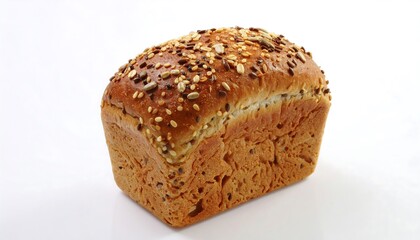 Loaf of seeded bread, light background
