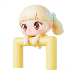 a single cute chibi adorable character kawaii style