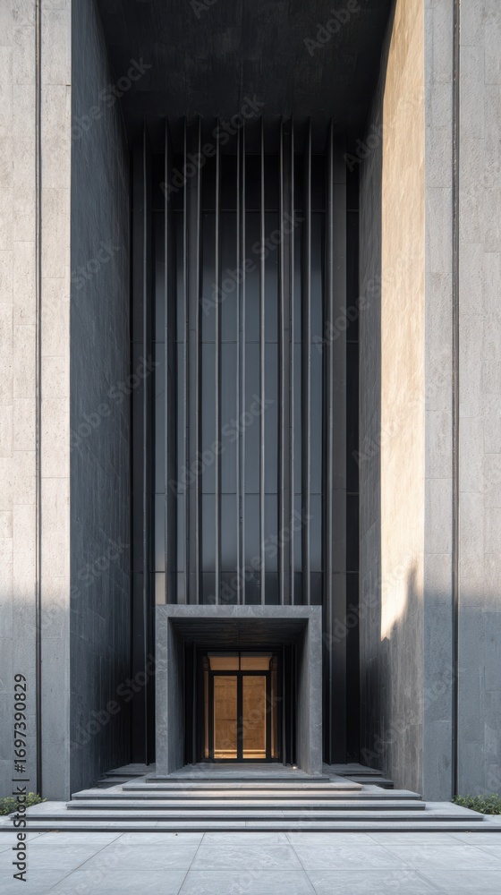 Poster modern minimalist architecture featuring sleek lines and geometric design elements at a contemporary