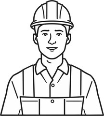 Hardworking construction worker with a hard hat and uniform. Suitable for construction industry marketing materials and safety brochures.