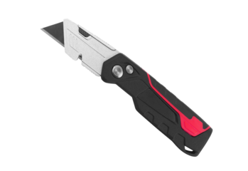 Utility knife with retractable blade isolated on transparent background