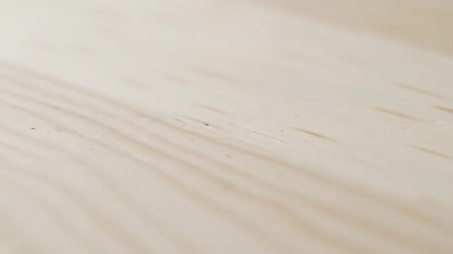 Light Birch Wood Texture - Close-up shot of light beige birch wood grain, showing subtle variations in tone and texture. The video is softly blurred, creating a smooth and elegant visual.