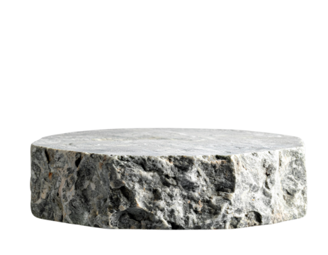 Firefly_ Natural stone podium on transparent background. Mock up for product display. Cut out