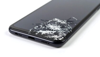 Broken smartphone screen