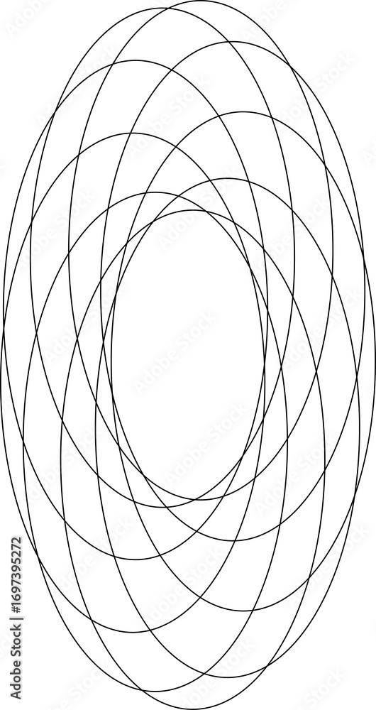 Poster oval line overlapping icon. design elements