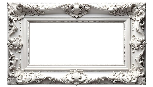 Ornate white picture frame