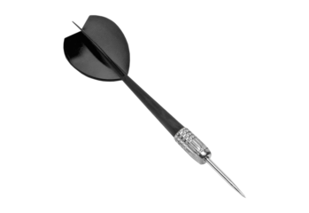 Black dart isolated on transparent background
