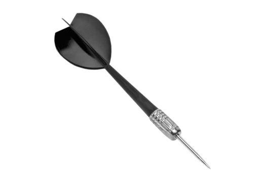 Black dart isolated on transparent background
