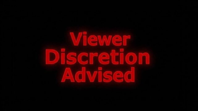viewer discretion advised neon glow warning