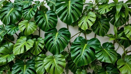 Lush Tropical Foliage with Glossy Green Leaves