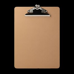 Obraz premium Classic Blank Brown Clipboard Ready for Your Notes and Important Tasks,transparent background