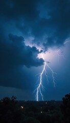 Dark and stormy night sky with dramatic clouds swirling, heavy rain, and flashes of lightning Perfect for weather, nature, and apocalyptic themed projects , natural disaster, climate