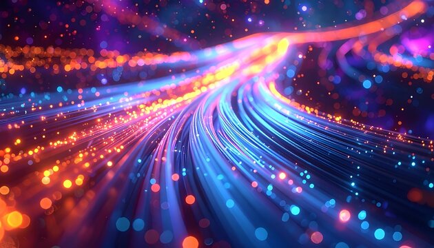 Abstract glowing lines of light