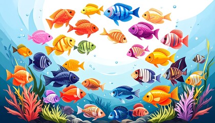 Colorful fish in underwater scene
