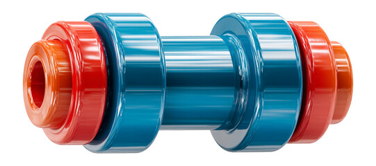 Obraz premium Colorful Plastic Dumbbell Isolated on White Background for Fitness