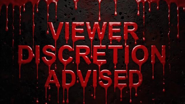 viewer discretion advised dripping blood warning screen