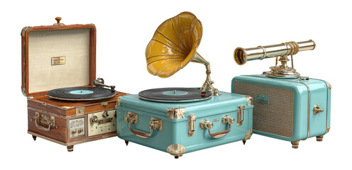 Vintage Gramophones and Record Players in Unique Stylish Designs