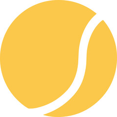 Simple Flat Design Tennis Ball Illustration Sport Equipment Graphic Element
