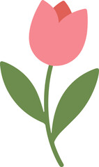 Minimalist Flat Simple Tulip Flower Spring Blossom Icon Illustration