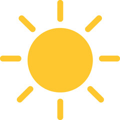 Minimalist Flat Yellow Sun Element Symbol Icon Weather Forecast Concept
