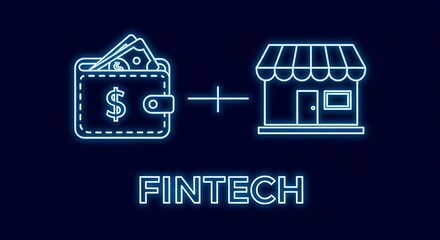 Fintech wallet to store transactions seamlessly connecting to a modern shop