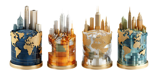 Creative Concept of Global Cities in Three-Dimensional Design