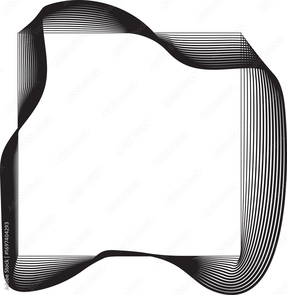 Poster square frame line halftone made of fluid blend effect