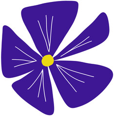 flower, blossom, bloom, purple, star shape, floral, garden, spring, summer, cheerful, lively, fresh, botanical, natural, aesthetic, bright, colorful, stylish, minimal, trendy, modern, illustration, de