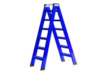 Blue a frame ladder isolated on transparent background