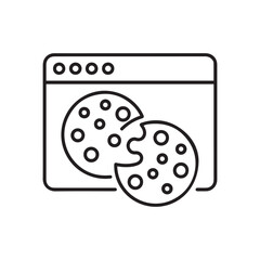 website cookies icon Line Art. Element of web development signs with name for mobile concept and web apps. with white background