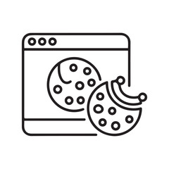 website cookies icon Line Art. Element of web development signs with name for mobile concept and web apps. with white background
