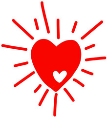 heart, glowing, shine, rays, love, passion, romance, affection, valentine, symbolic, illustration, abstract, minimal, design, bold, graphic, contemporary, trendy, aura, spiritual, light, radiant, brig