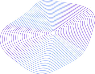 Circle dynamic amorphous shape fluid form with line blue gradient