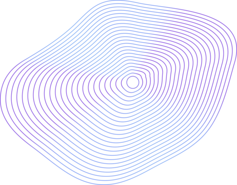 Circle dynamic amorphous shape fluid form with line blue gradient