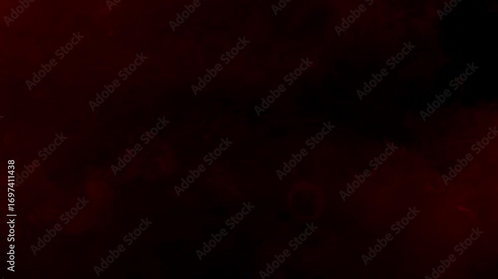 Poster multiple puffs and rings of red smoke float through dark space, creating a moody and dynamic backgro