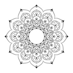 floral Line art mandala design vector