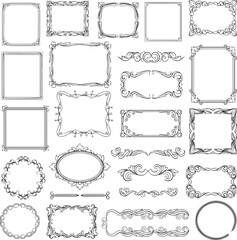 Mixed Style Vector Frame and Ornament Collection Ornate and Simple Borders for Design