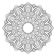 floral Line art mandala design vector