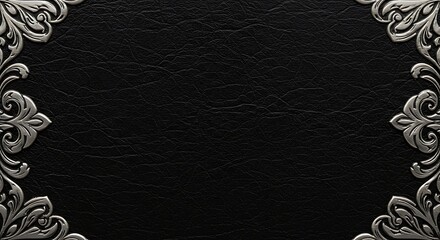 Ornate black leather frame design