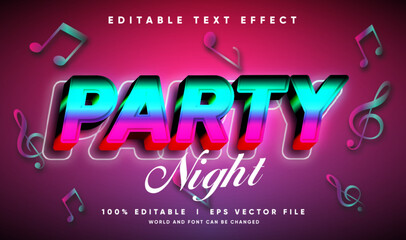 party vector text effect with modern style