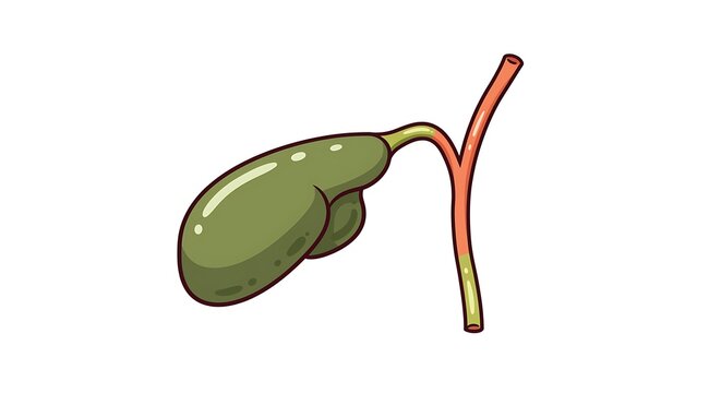 Cartoon illustration of gallbladder