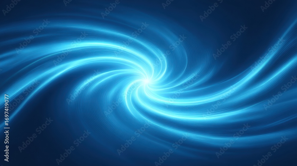Poster Swirling Light Patterns in Blue Gradient for Abstract Background, Digital Art, Soft Flowing Motion, Modern Decorative Design Element for Creative Projects